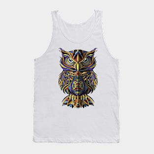 OWL drawn in zentangle style. Antistress freehand sketch drawing Tank Top